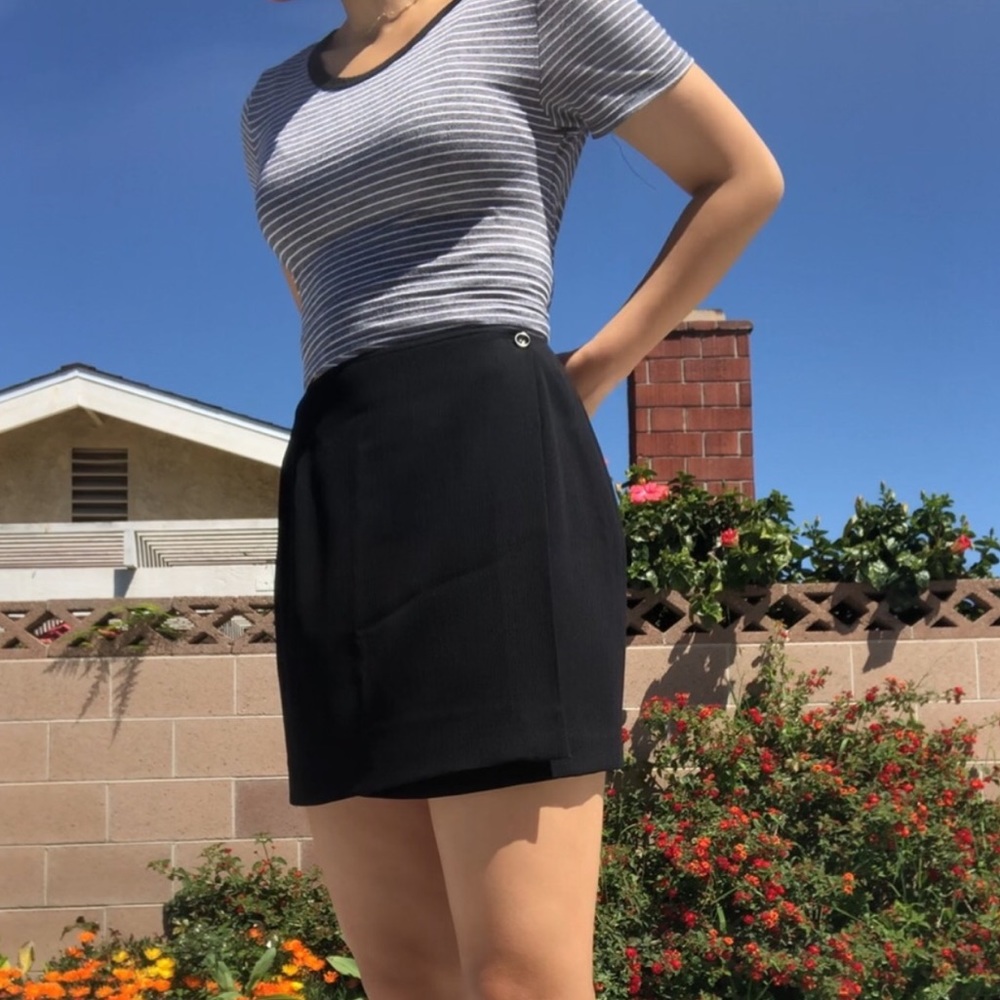 Black Mini Wrap Around Skirt